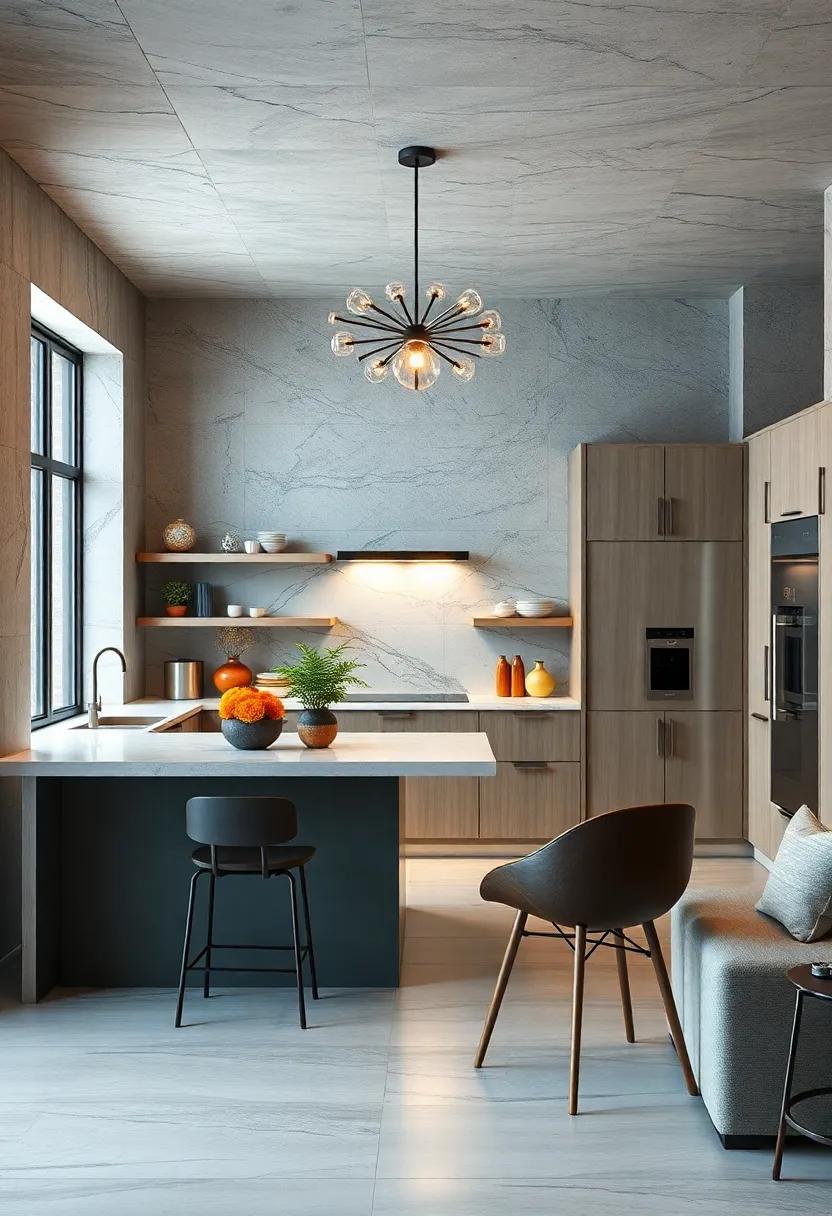 Sculptural Elements: Introduce unique, sculptural ‍features such as statement light fixtures or artistic backsplashes to turn the ⁢kitchen into a work of art