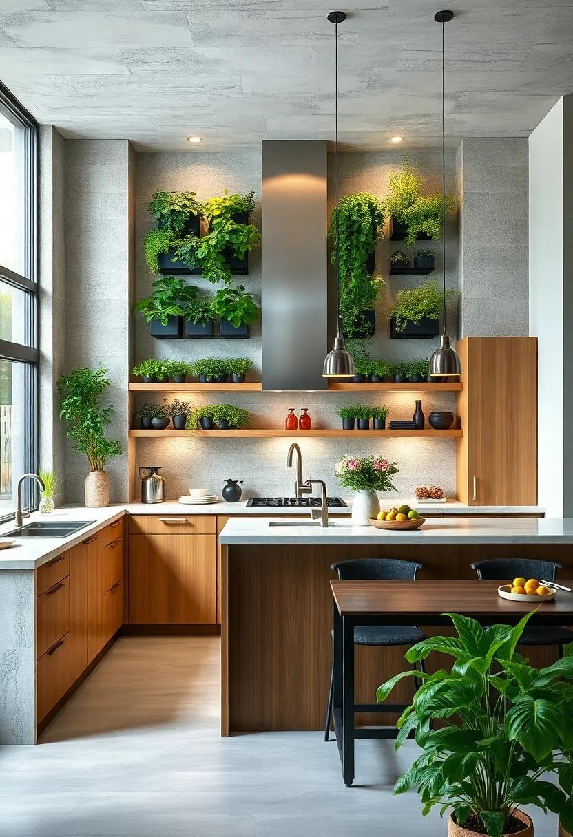 Vertical gardens: Bring the beauty of nature ‍indoors by adding vertical gardens ⁤or herb walls, enhancing air ⁣quality and flavor while⁢ saving counter space