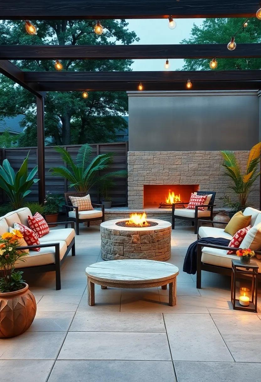Embark on a vintage adventure with a‍ stone fire⁣ pit⁤ inspired by ancient designs, bringing history ‍and charm‌ to your modern outdoor space