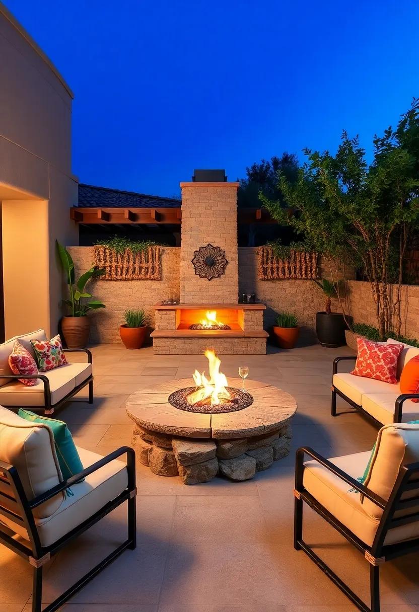 Revel in​ the charm of​ a vintage stone‌ fire pit ⁢that channels the nostalgia of yesteryears, becoming a picturesque centerpiece for⁤ storytelling⁤ sessions