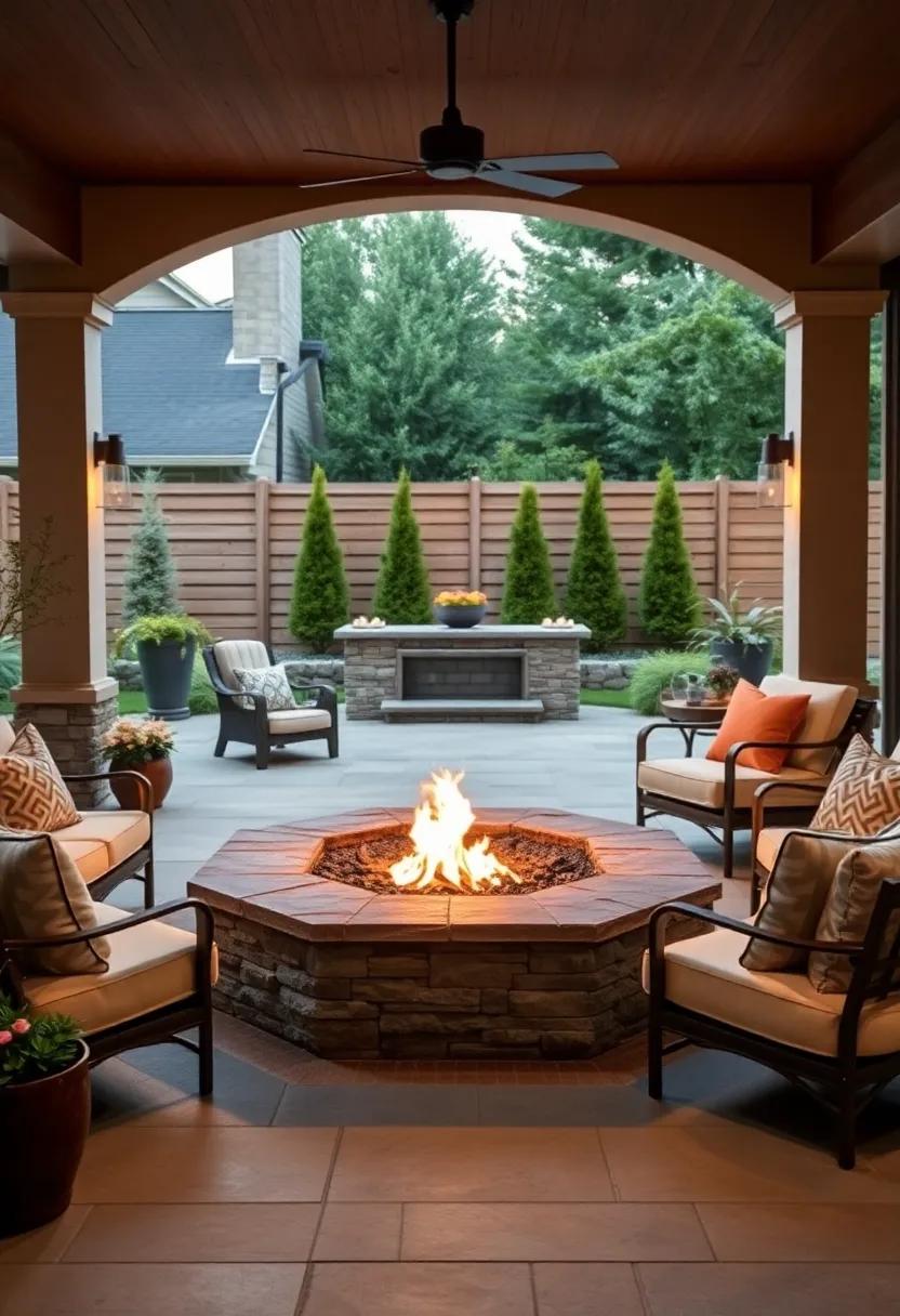 Elevate your outdoor design ‌with ⁣a ‍hexagonal fire ⁤pit⁤ that adds unique ⁢geometry ‍while its natural stone embrace ⁤complements the surrounding⁤ décor