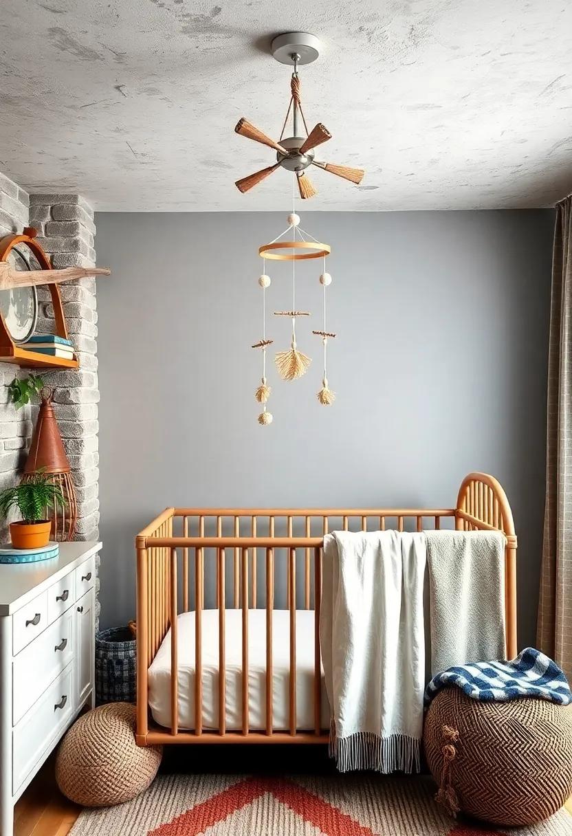 Whimsical Mobile: Hang a‍ natural, handmade mobile above the crib that adds visual intrigue‍ and captures your baby's attention
