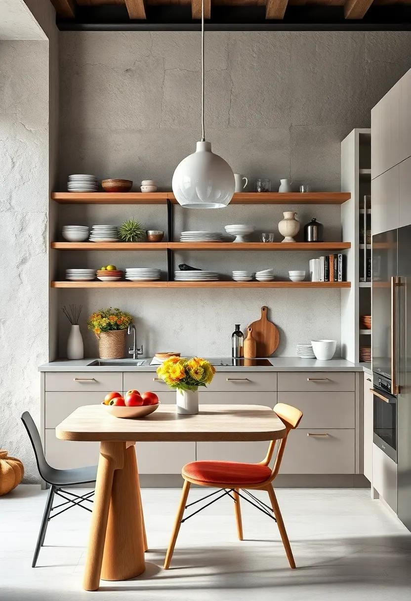 Discover how a minimalist approach can transform your kitchen into ‌a serene space with open shelving showcasing beautiful tableware and cookbooks