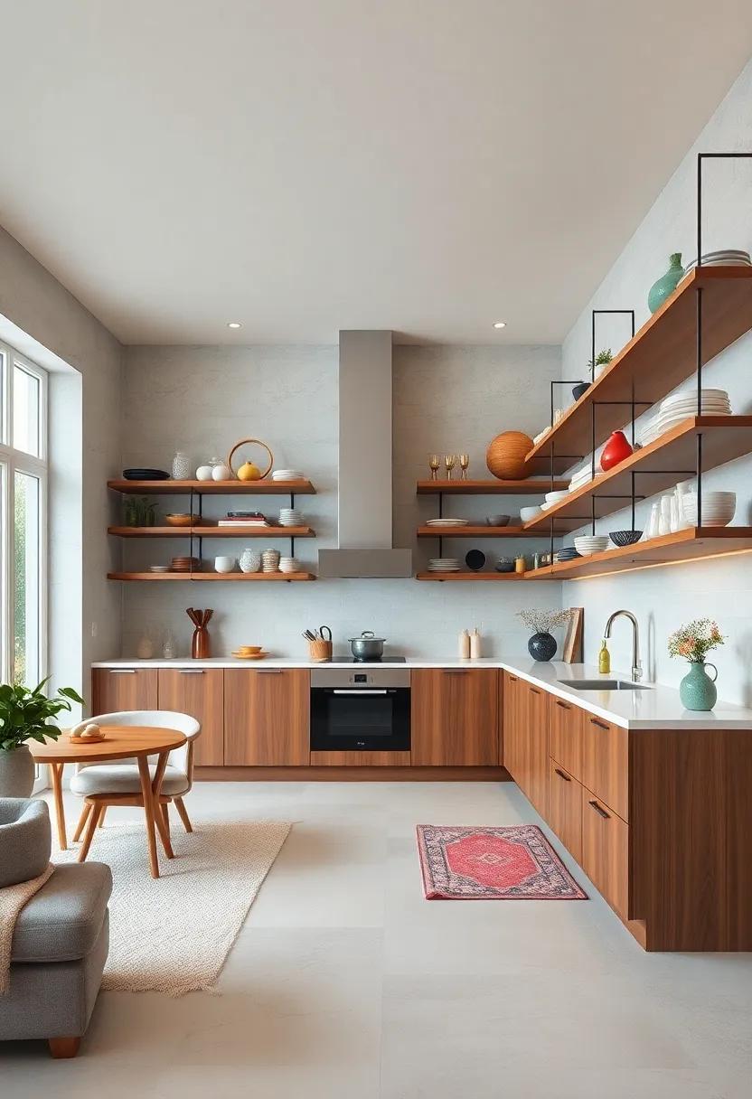 Be inspired by open shelving that extends to the ceiling, maximizing vertical space while keeping frequently used ​items within easy ⁣reach