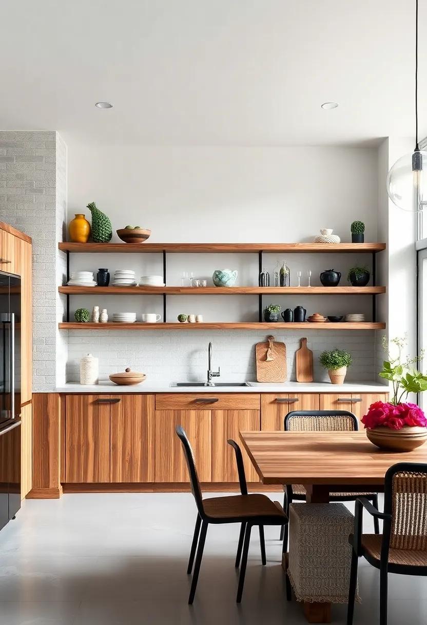 See how a rustic touch can enhance ‍contemporary designs with reclaimed wood shelves‍ that tell a story and add texture to your kitchen