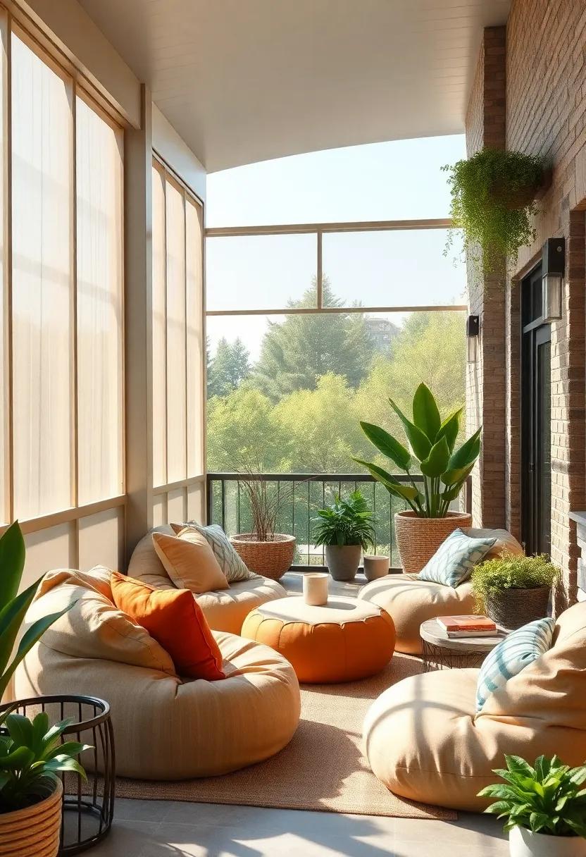Comfy Supported Seating: ⁣Opt for ‌a mix of oversized bean bags and cushioned floor chairs to ⁢encourage lounging and relaxation amid the fresh‍ air