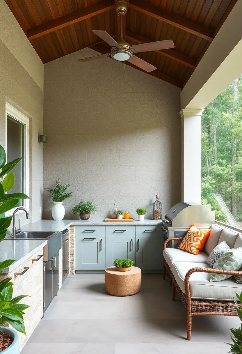 discover a modern‌ minimalist screened porch design⁣ where sleek⁢ lines meet functionality, equipped with a stainless steel sink and a chic ‌barbecue grill for effortless entertaining