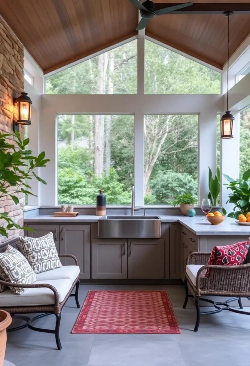 Celebrate traditional craftsmanship with ⁣a screened porch kitchen that showcases handcrafted ‌cabinetry and an artisanal sink, merging ⁤artistry⁣ with outdoor⁢ functionality