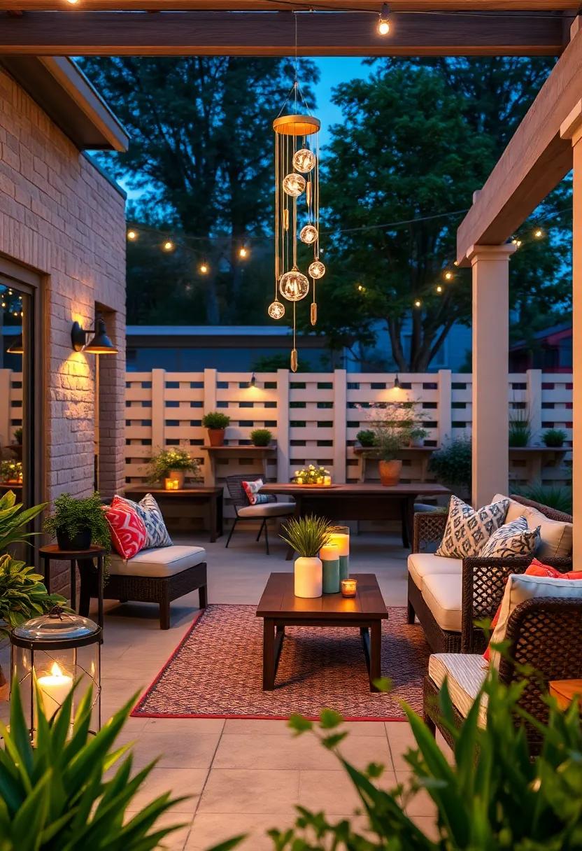 Wind Chimes with Lights: Hang decorative​ wind chimes that sparkle with built-in‍ LED lights, combining sound and light‌ for ⁣a tranquil effect