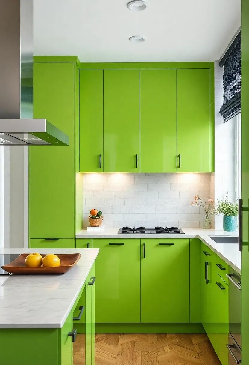 Fun and Playful: Incorporate a glossy lime green cabinetry finish that can energize the room while⁤ maintaining ‌functionality