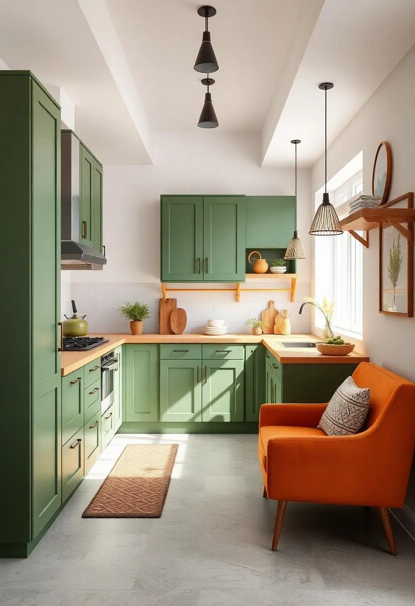 Warming ⁢Woods: Add warmth to your ⁤small kitchen by using wooden⁢ accents ​alongside your⁢ green cabinetry to create a ⁤welcoming atmosphere