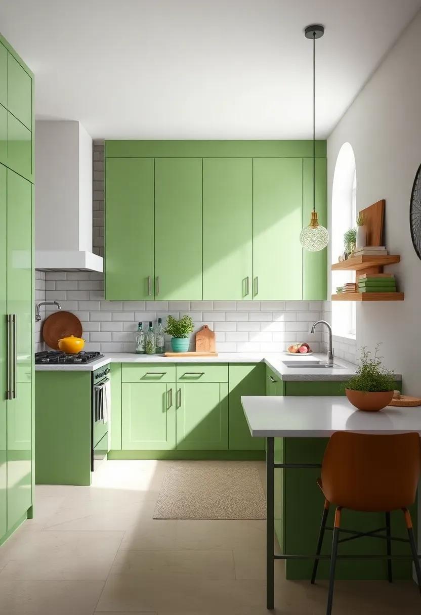 Whimsical Touches: Go ​for a playful look by mixing ⁤shades of green⁢ in the cabinets, from soft pastels to vibrant hues