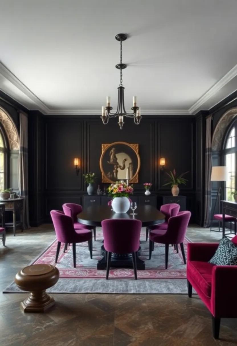 Classic Gothic: Add⁢ drama with dark,⁤ rich colors, ornate furniture, and moody lighting that brings a sense ⁣of mystery⁢ and​ elegance to⁤ dining