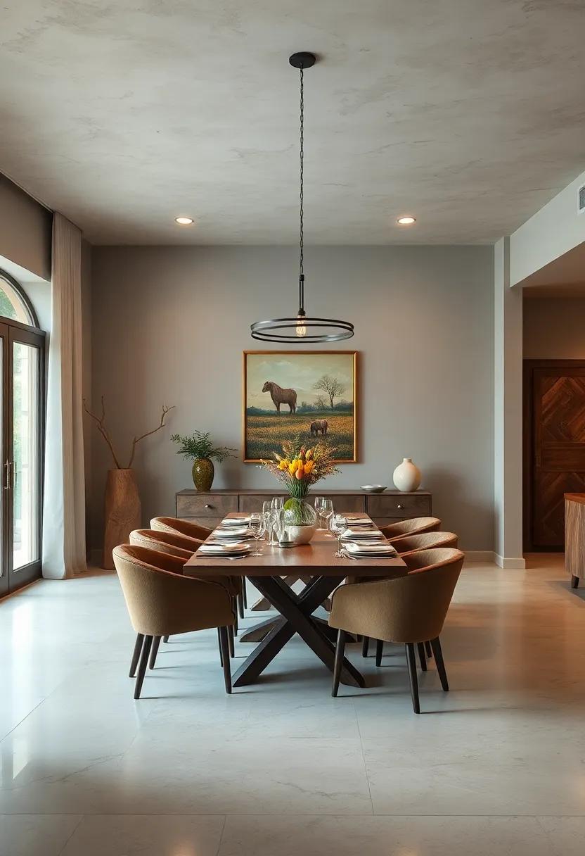 Farm-to-table: Highlight ​organic materials and local artwork while incorporating rustic elements that celebrate the farm-to-table dining concept