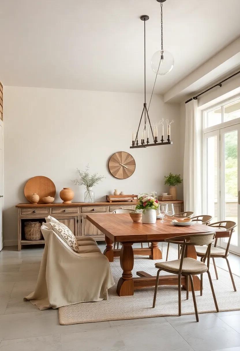 Rustic⁢ Farmhouse Charm:⁢ Embrace natural textures ​with reclaimed ⁣wood tables, vintage⁣ accents, and soft, muted⁢ colors ‌that evoke⁣ a cozy, countryside feel