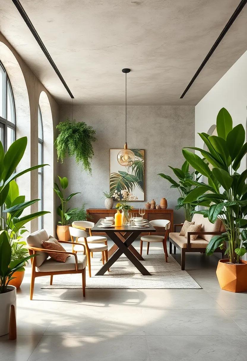 Urban Jungle: Infuse your dining space with lush⁤ plants, natural textures, and earthy tones that create a refreshing, ⁤harmonious environment