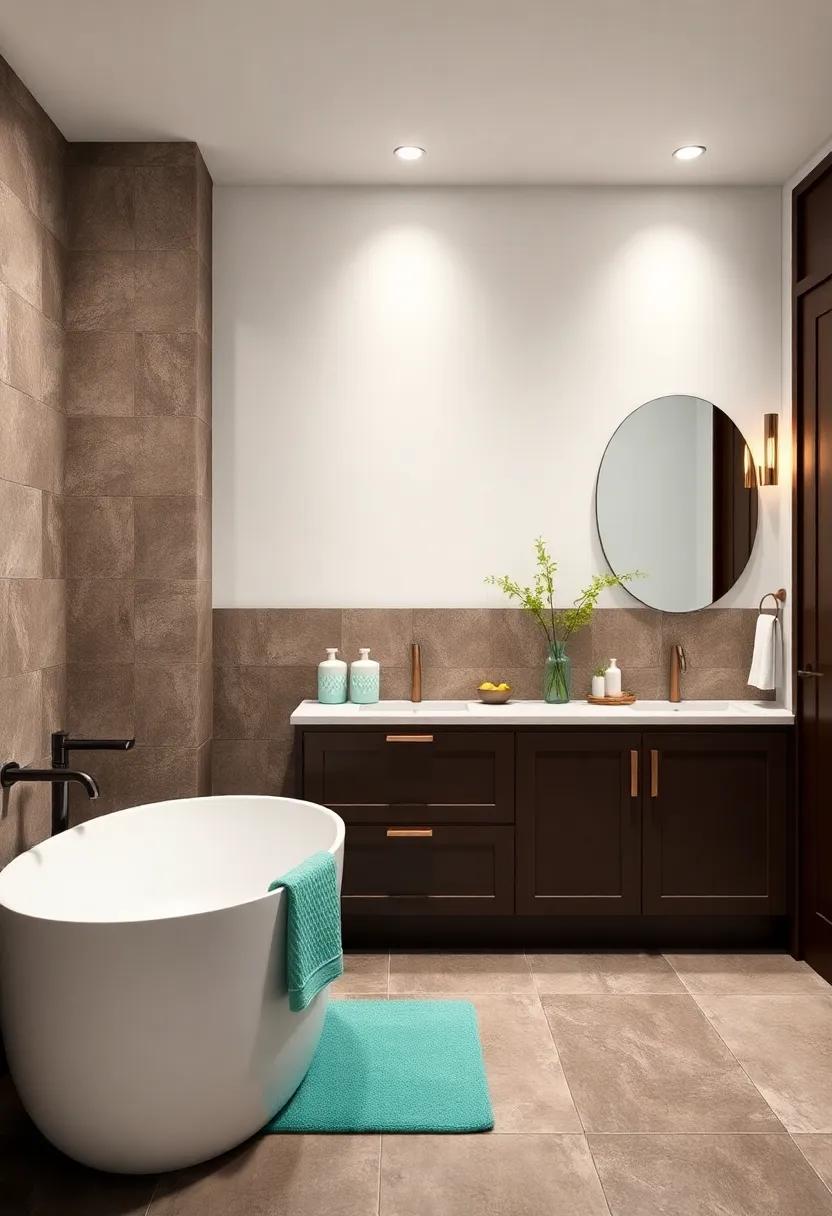 Chocolate Brown and​ Mint: Offer a ⁤unique⁤ contrast by mixing rich chocolate brown cabinetry with refreshing mint green accents for a striking and contemporary look