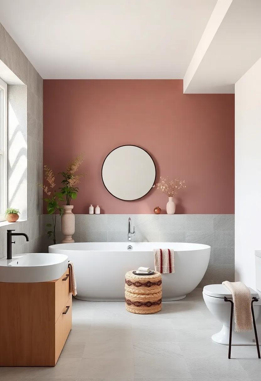 Muted⁣ Mauve and Soft White: Embrace subtle elegance with ​muted mauve and soft white tones, crafting a serene and chic bathroom atmosphere