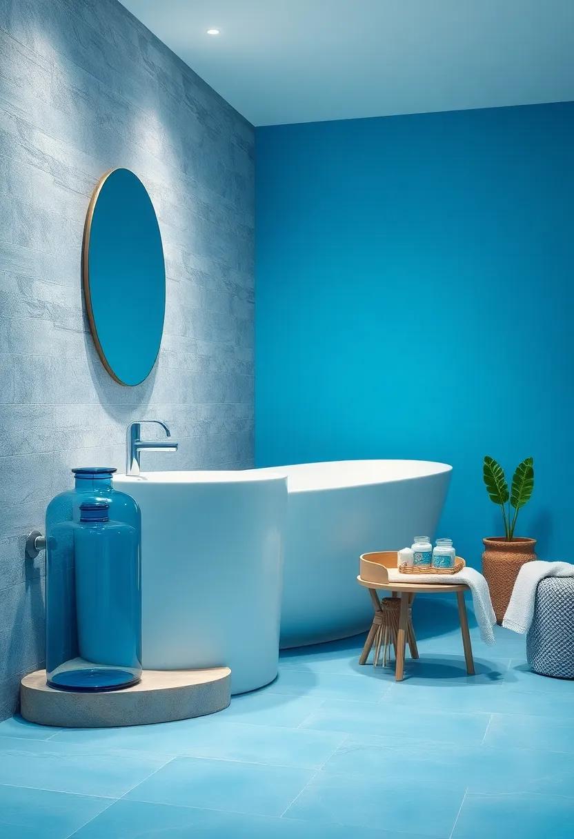 blue glass Jars for​ Storage: Keep your space organized and colorful with⁢ blue glass jars for storing cotton balls, swabs, and ⁣bath salts