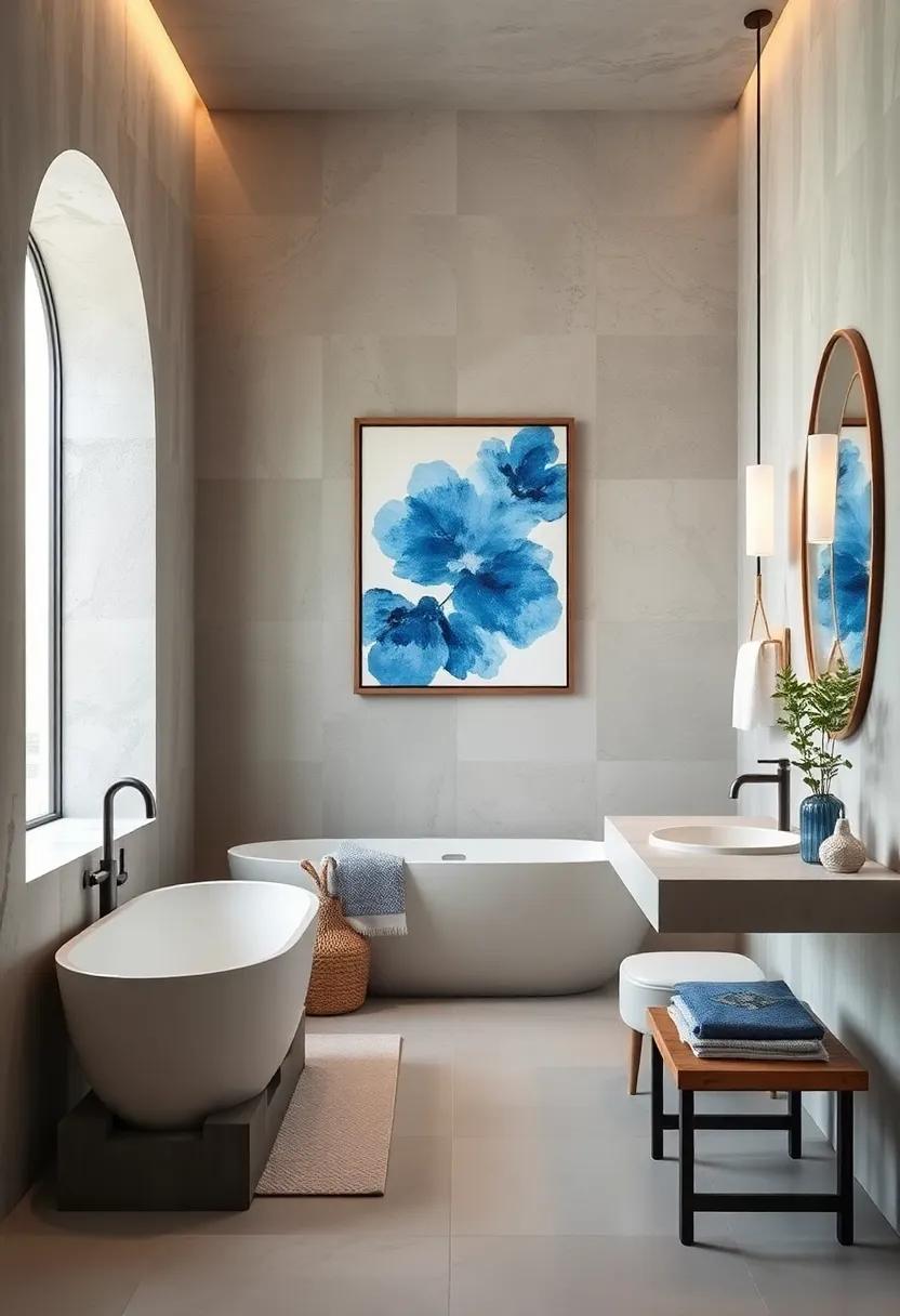 Captivating⁣ Watercolor Prints: Hang watercolor artwork featuring blue hues to create a serene focal point⁢ that ties in with your overall color scheme