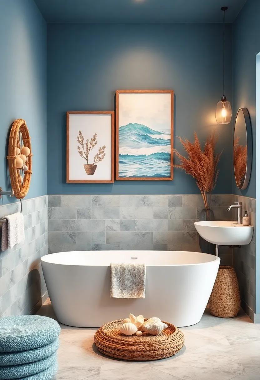 Coastal-Inspired Accessories: Decorate with seashells,driftwood,and ocean-themed artwork to evoke a relaxed coastal ⁣retreat ‌every time‌ you step in