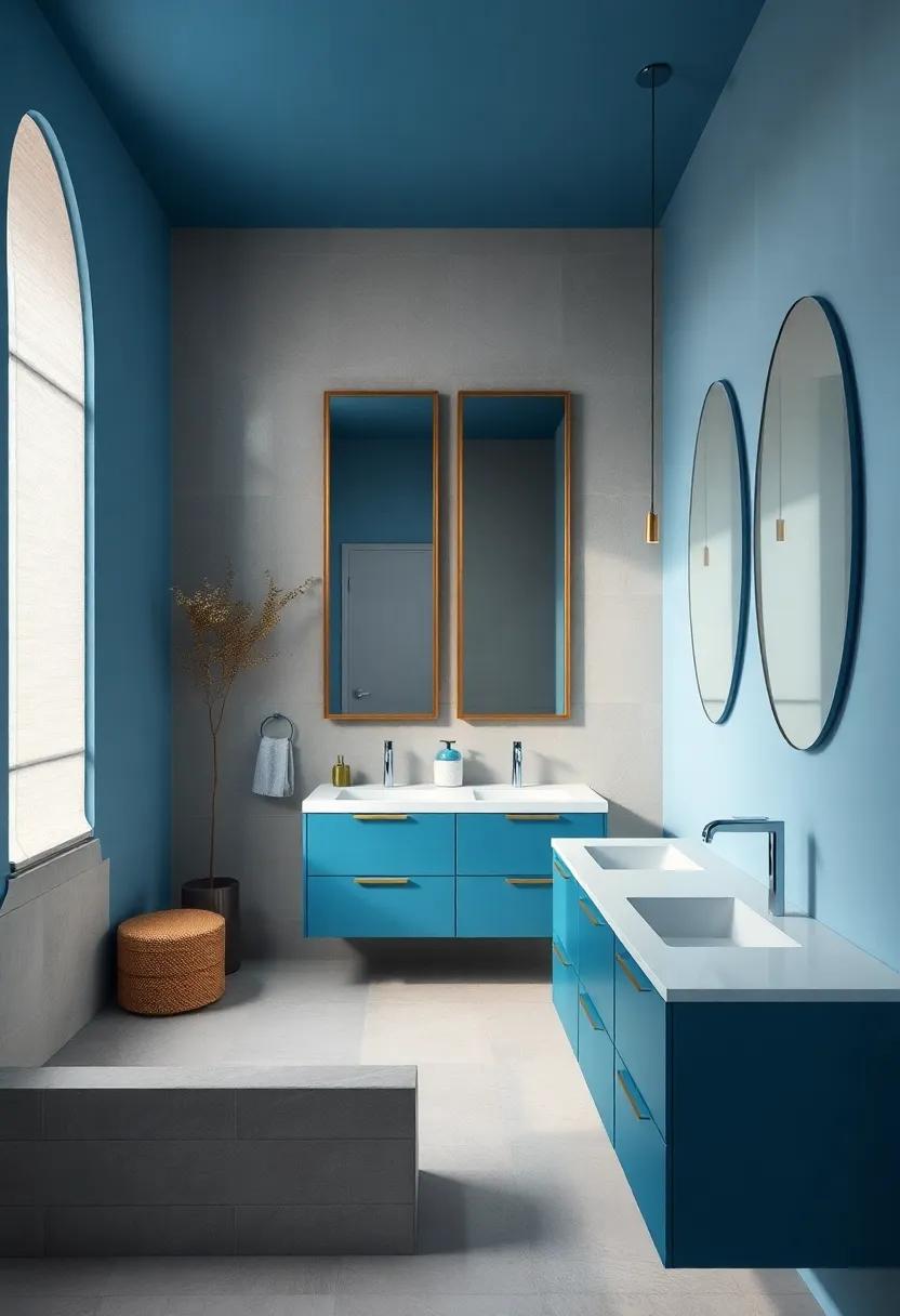 Floating Blue Vanities: Install floating vanities in a serene blue finish to ⁣save space while offering a chic,modern vibe