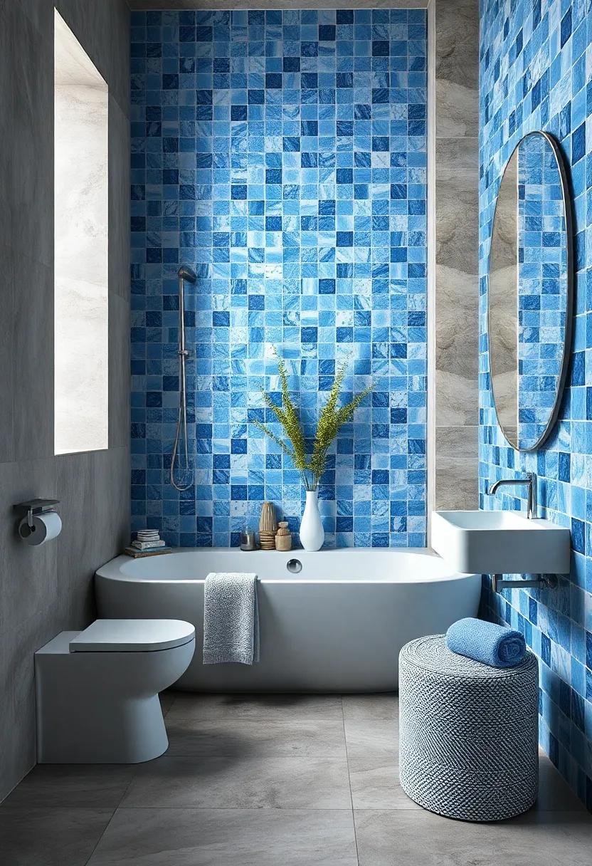 Mosaic Tile Patterns: Experiment with intricate mosaic tile patterns in ⁤varying shades⁢ of blue for a stunning, artistic look that captures attention and creates visual interest