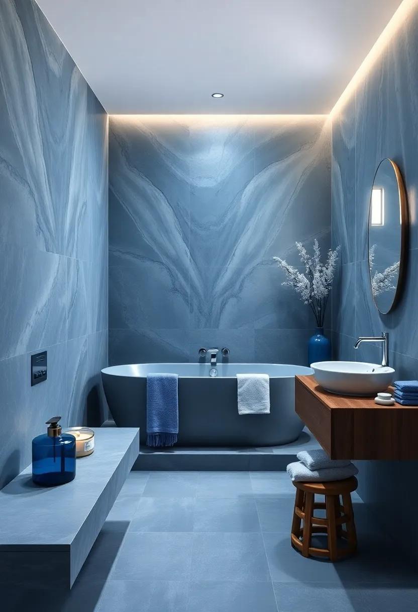 Scented Blue Essential Oils: Create a serene environment with blue-hued essential oil diffusers and calming scents‌ like lavender or eucalyptus to promote relaxation