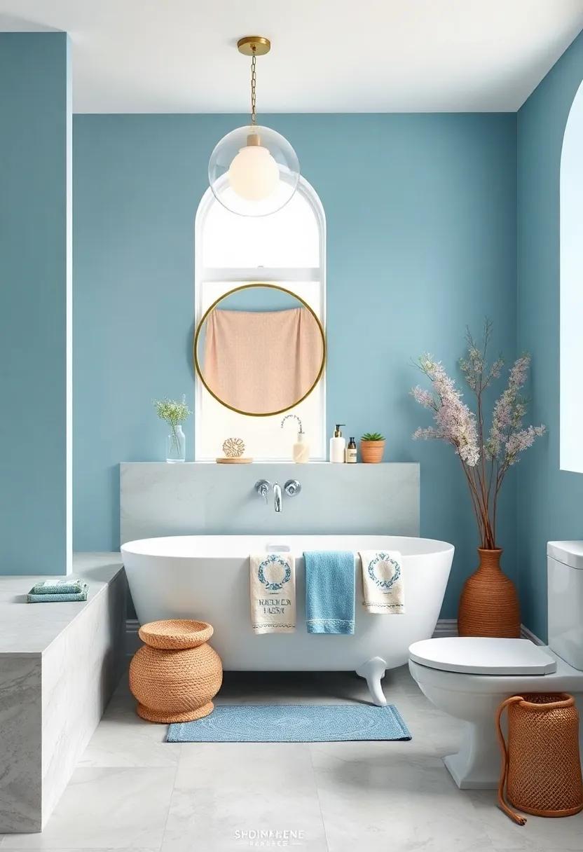serenity in Soft Blue Paint: Choose a soothing pastel blue for your walls to⁤ inspire tranquility and openness, perfectly complementing white fixtures and natural light