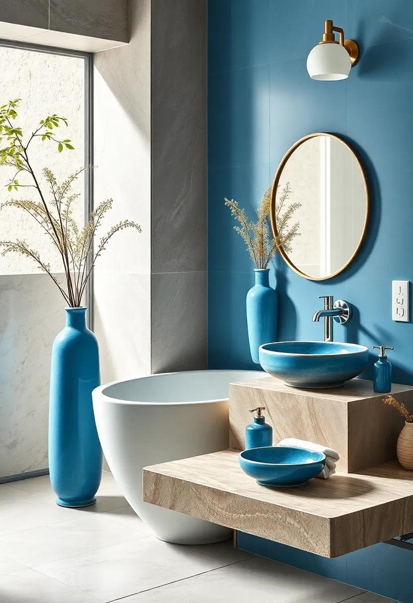 Vintage Blue Ceramics: Add character with ‌vintage blue ceramic soap ‍dishes,toothbrush holders,and vases that bring a touch⁣ of ⁤nostalgia to ⁤your bathroom decor