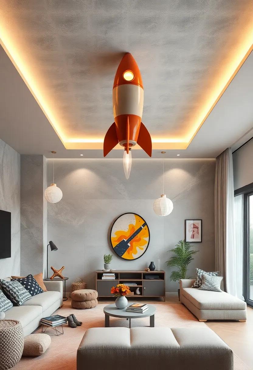 Cosmic⁢ Journey: ⁣A Rocket​ Ship Ceiling Light for those who dream of space travel, igniting imagination ‌for aspiring astronauts