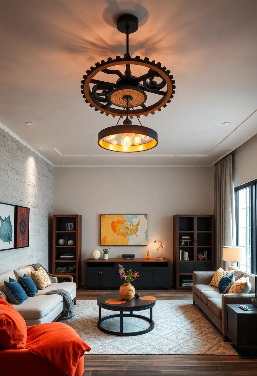 Steampunk Sensation: A Gear-Inspired‍ Ceiling Fixture that merges vintage charm with a modern ‍twist, fantastic for adventurous spirits