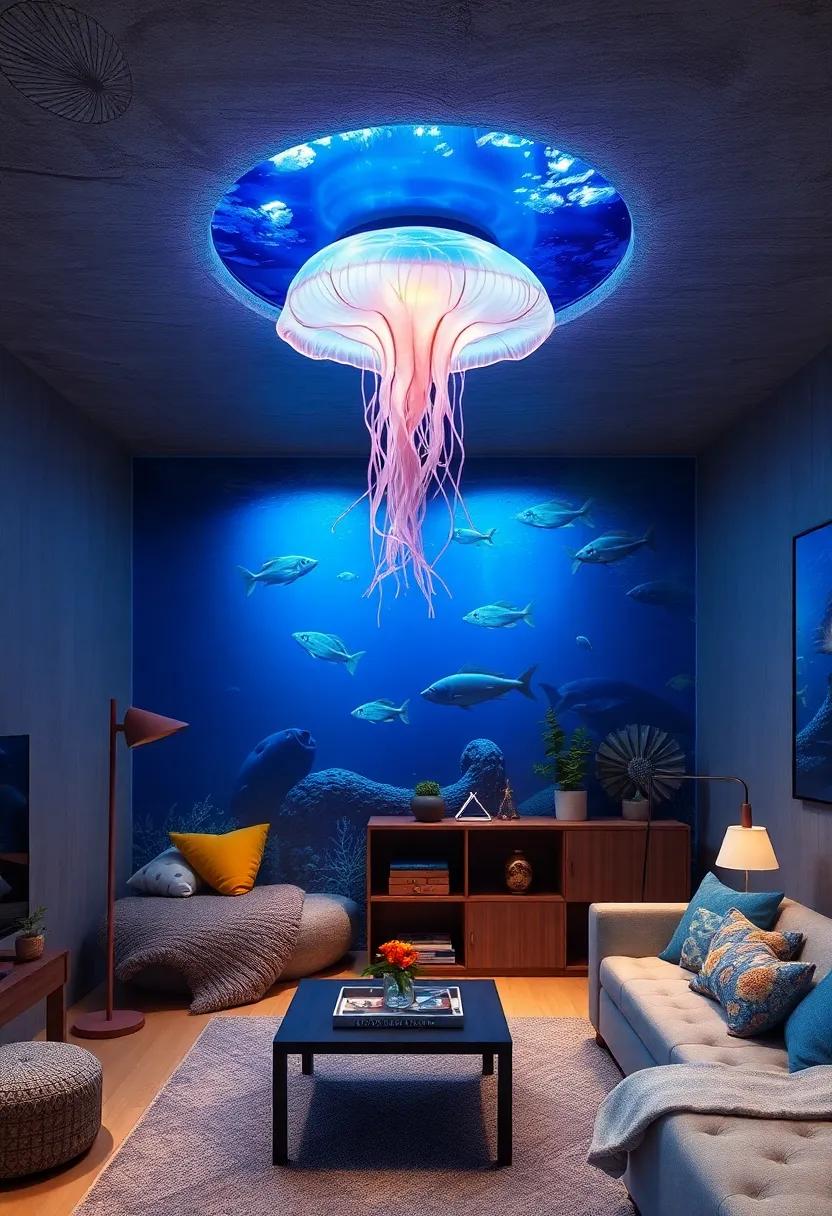 Underwater Adventure: A jellyfish Ceiling Light that ⁣brings‌ a sense ‌of the ocean deep into the room, ‌perfect​ for sea lovers