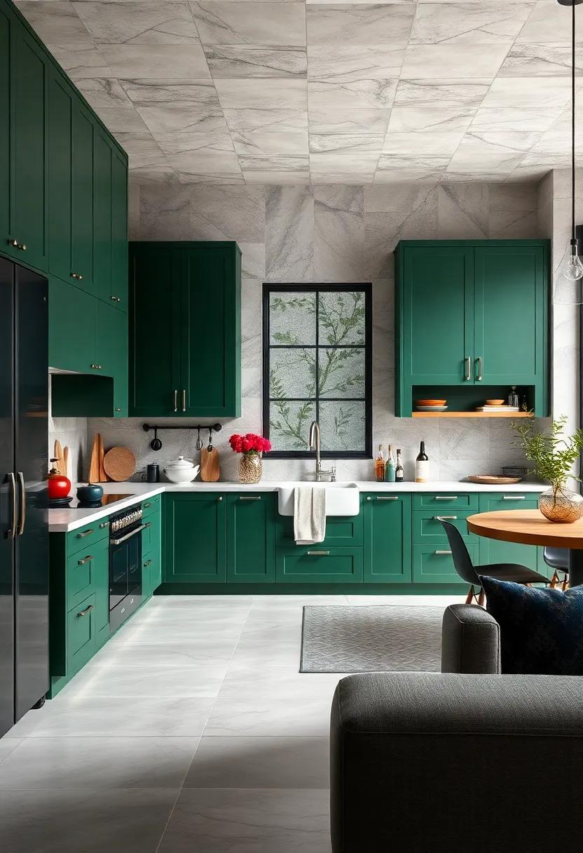 The ⁣Power of Patterns:⁣ Use wallpaper ‌or⁤ accents featuring geometric or‍ botanical patterns that play off ⁤the colors of dark green