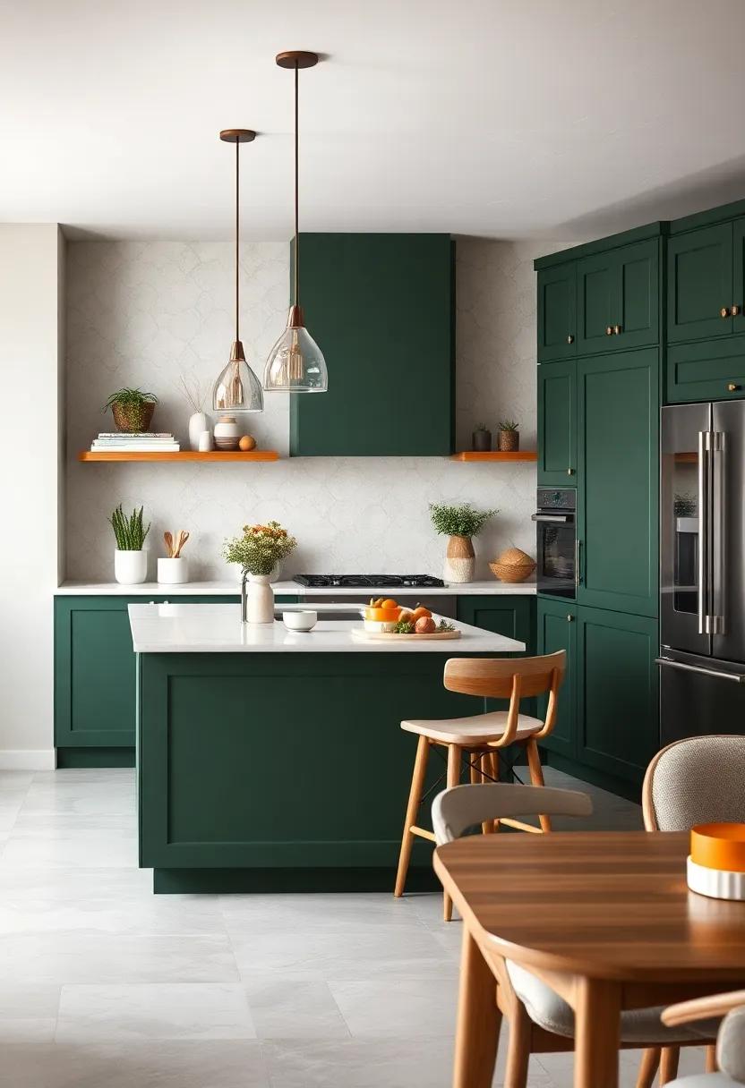 Thoughtful layout: Design your kitchen⁤ space to maximize flow and​ functionality, enhancing the overall appeal of dark green cabinetry