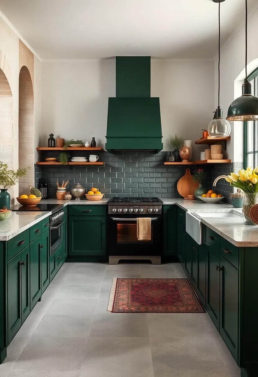 Vintage Accents: Incorporate vintage or antique finds ​that ⁢harmonize with dark green, adding character and storytelling to your kitchen