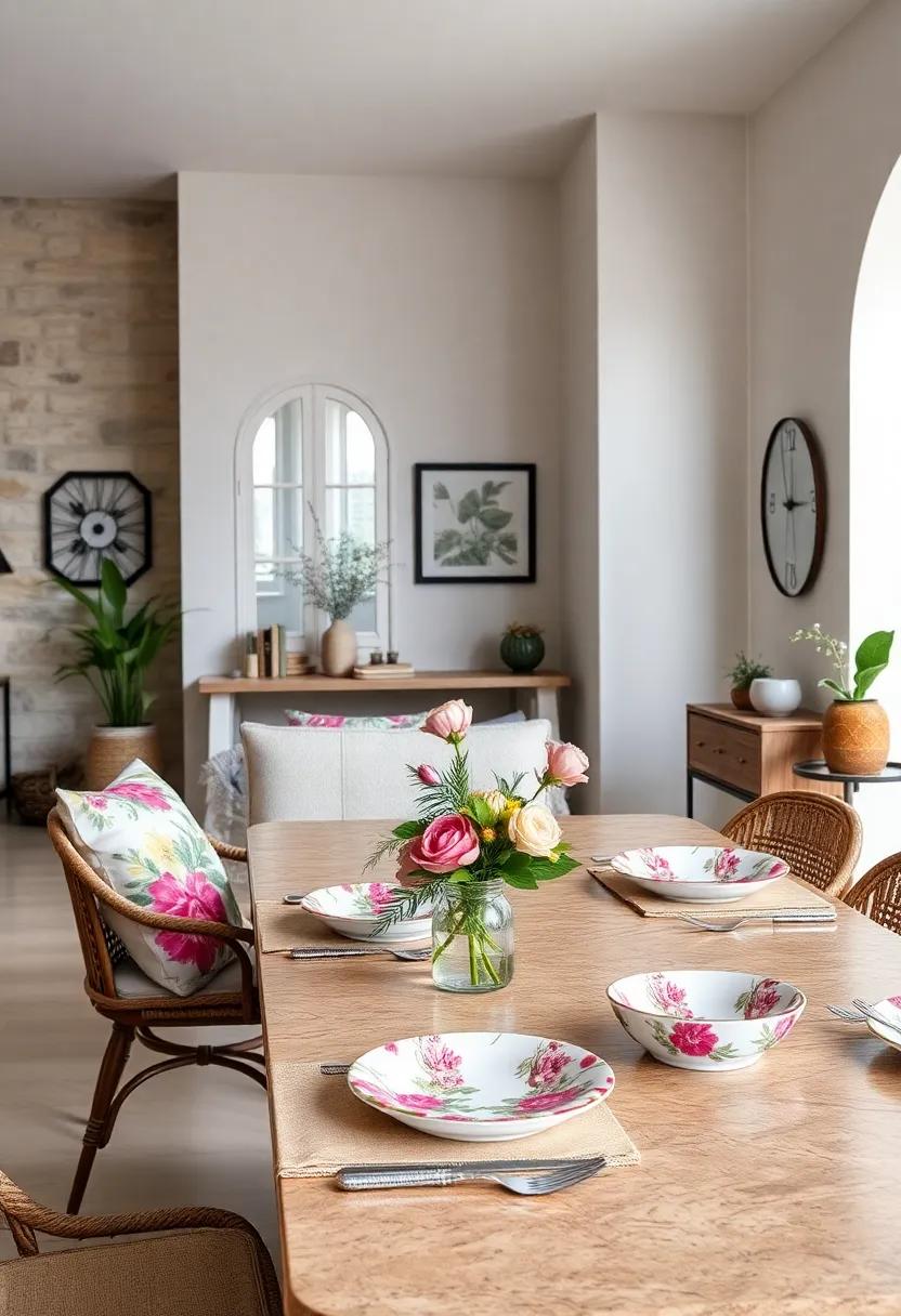 Dining Details:​ Set your table‍ with floral ⁢napkins and plates to elevate your dining experience