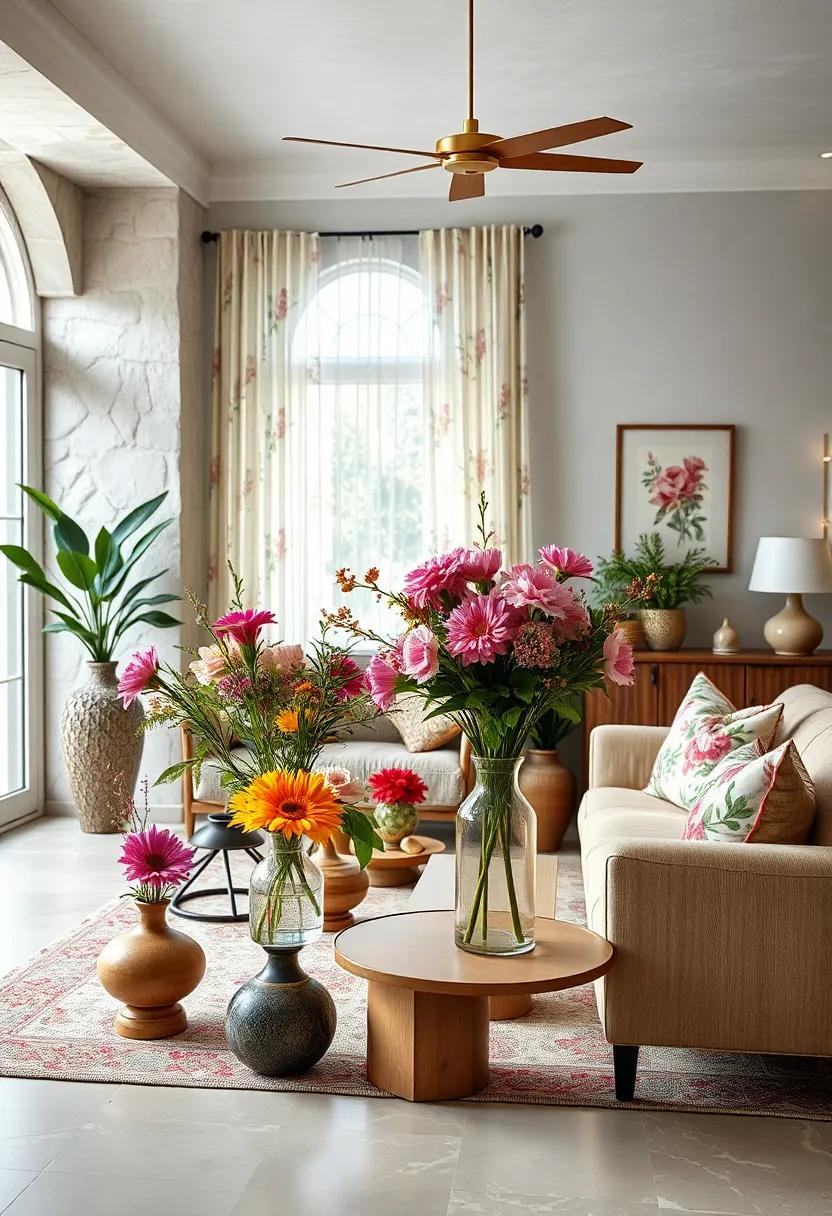 Flower Power:⁤ fill your home ⁣with⁢ fresh flowers⁣ in vases that‍ complement or ‍contrast with your floral prints