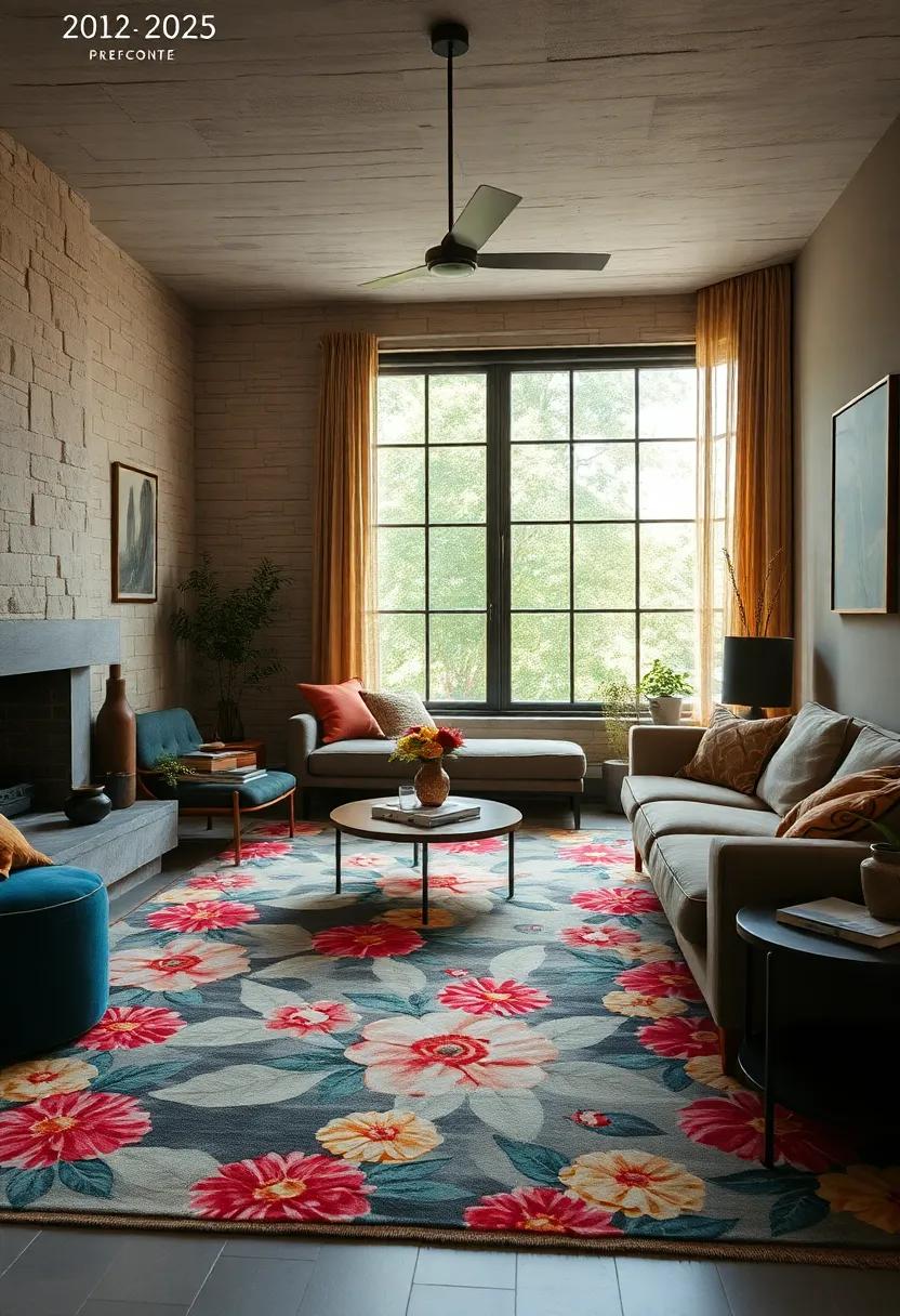 Rug Selection:‌ Find a vibrant floral area‌ rug to anchor​ your⁣ room and tie ​together various design elements