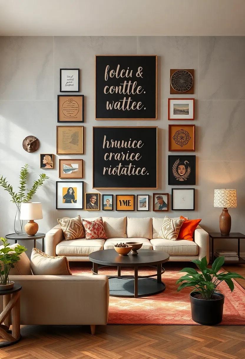 Installation‌ of Typographic Art: Use inspiring quotes or personal mantras in various fonts and ⁤styles to create an uplifting wall statement