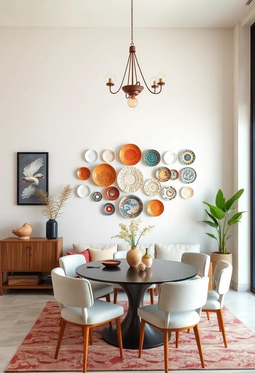 Whimsical Plate Wall: Display a collection of decorative plates ​in an ⁤artistic arrangement to add ⁢a‍ playful flair to your dining area