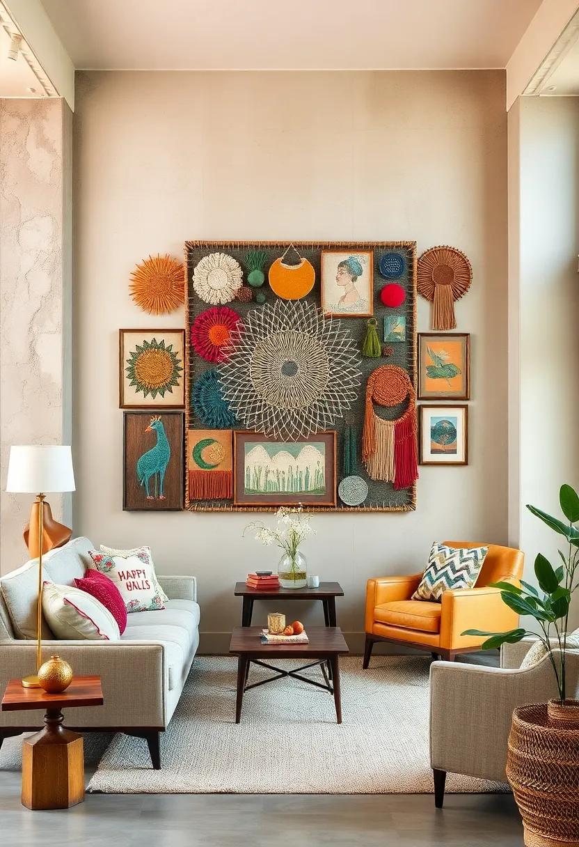 Layered Textile Art: Combine different textiles—like embroidery, felt, ​and macramé—for a rich, tactile⁢ wall​ display that sparks conversation