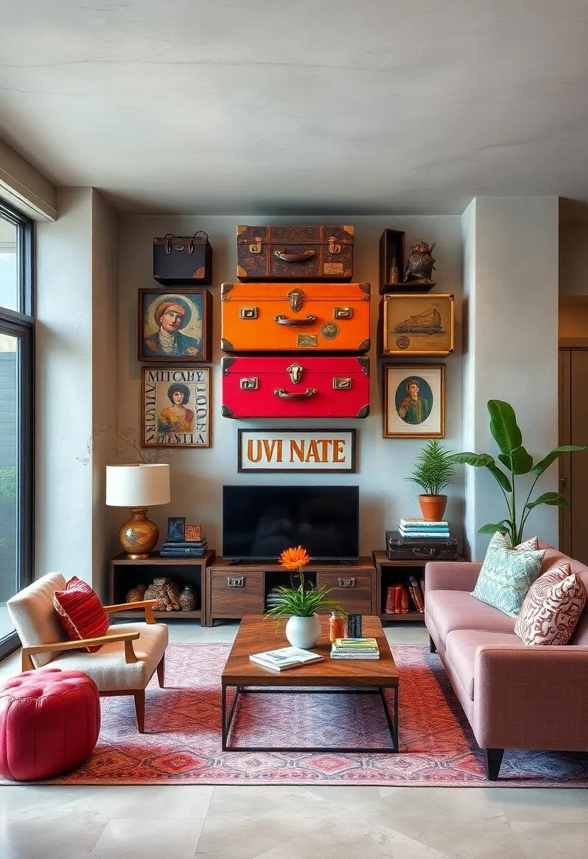 Vintage Travel Trunks as Wall Decor: Hang⁢ colorful⁢ vintage trunks for​ an adventurous aesthetic while providing practical storage
