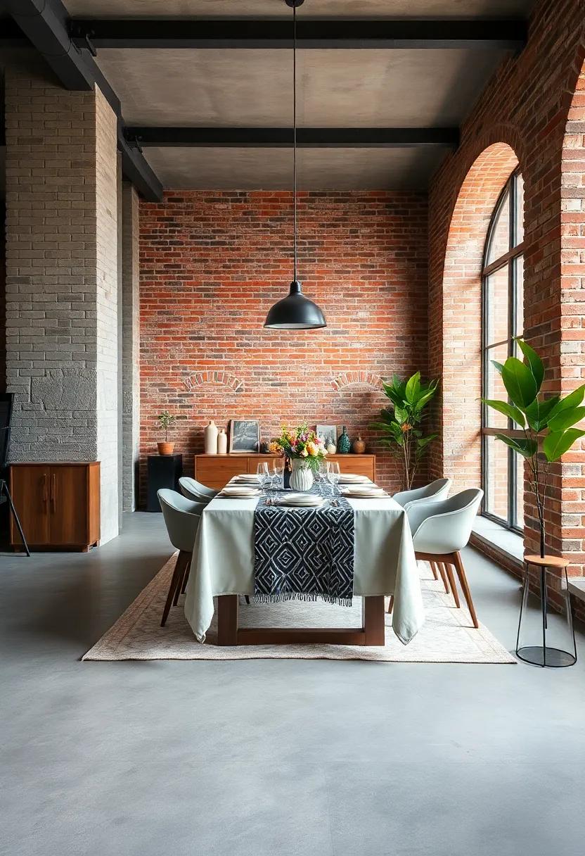 Consider a Bold‍ Tablecloth: Use ⁢a patterned‍ tablecloth or⁣ runner that contrasts beautifully with the⁢ brick wall