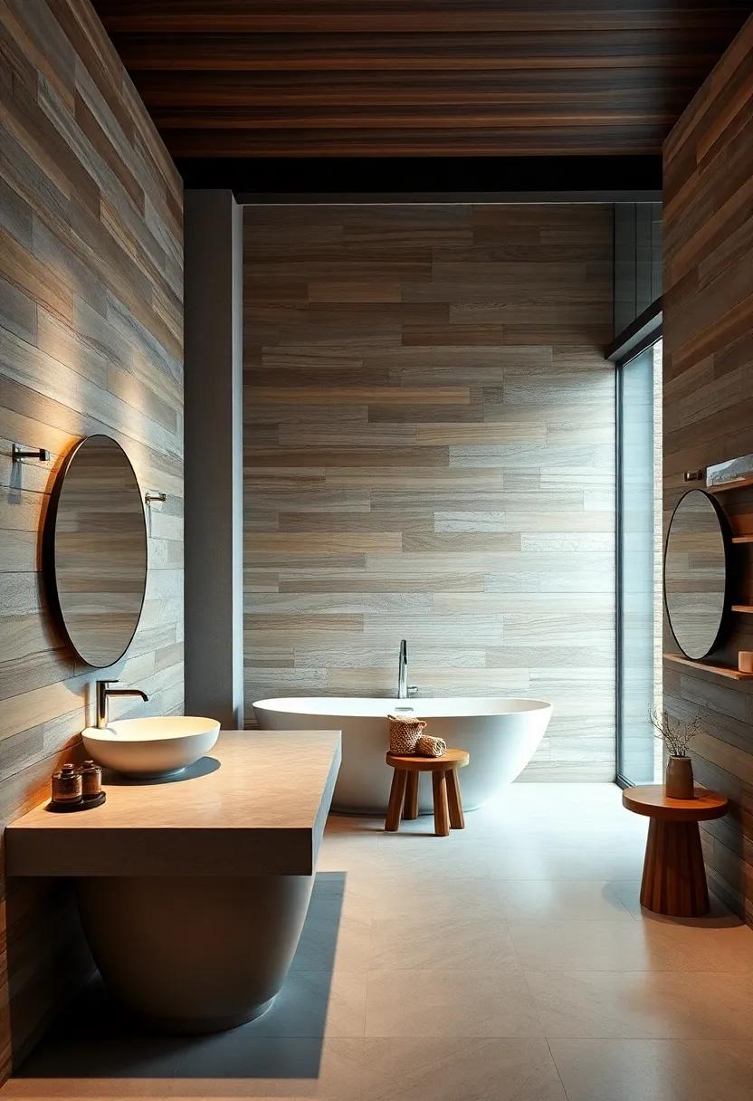 Embrace nature: Incorporate ⁣wood-paneled walls for a warm, organic ⁤feel that contrasts beautifully ‍with modern fixtures