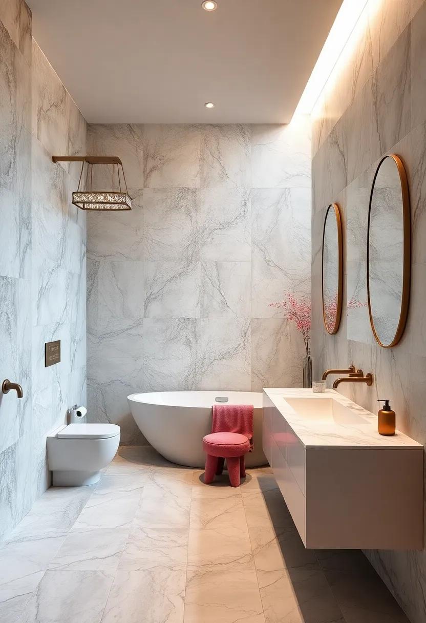 Marble Marvel: Explore the elegance of marble tiles, offering ‌a timeless look that⁤ elevates any bathroom decor