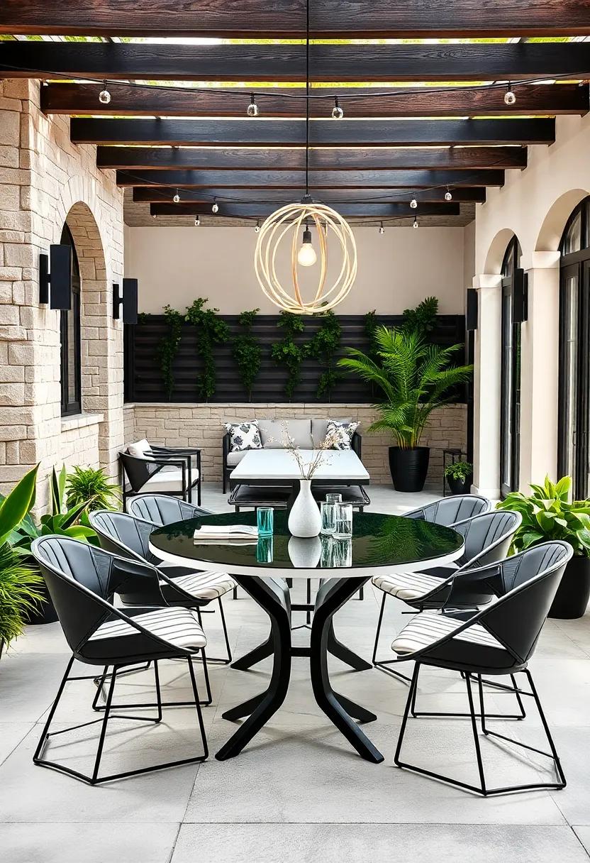 Design a⁢ chic⁤ monochrome⁢ setup‍ by choosing a⁤ black and white bar-height table with ⁢bold geometric⁤ chairs that ⁤will ‍surely ⁤catch⁢ everyone’s eye