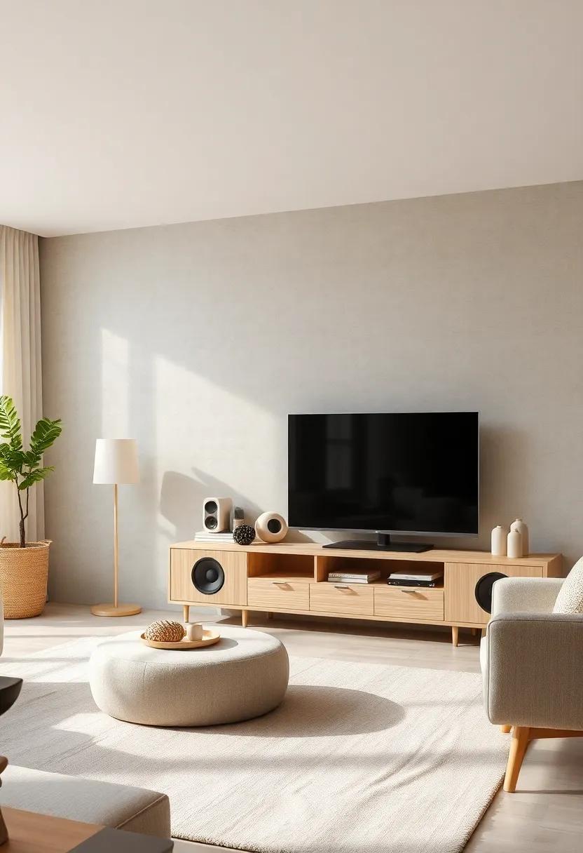 Scandinavian Simplicity: Light wood​ TV units ⁢with minimalist ‌speaker designs that⁤ complement⁣ a bright,‌ airy aesthetic, ​bringing a ​touch ⁤of ​Nordic ⁤charm to‌ your home