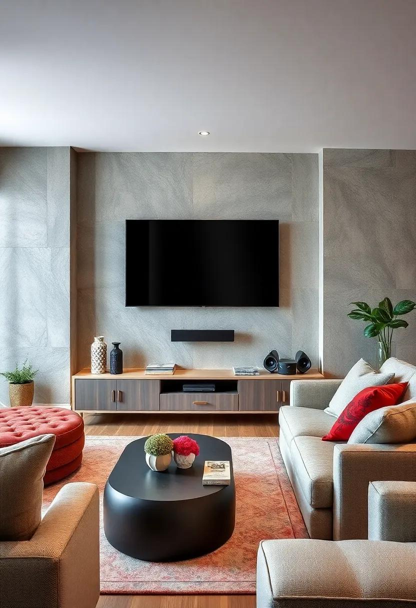 Compact Creativity: Space-saving TV⁢ units⁤ for smaller rooms with cleverly⁤ concealed speakers, ensuring you never compromise​ on ​style or sound