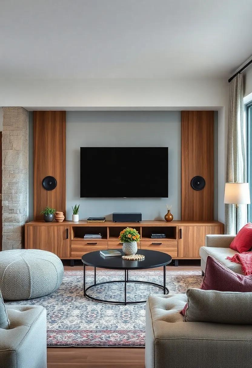 Rustic Charm: Wooden TV⁤ units featuring built-in speakers that echo​ a cottage-inspired aesthetic, adding warmth and character to your living ⁤space